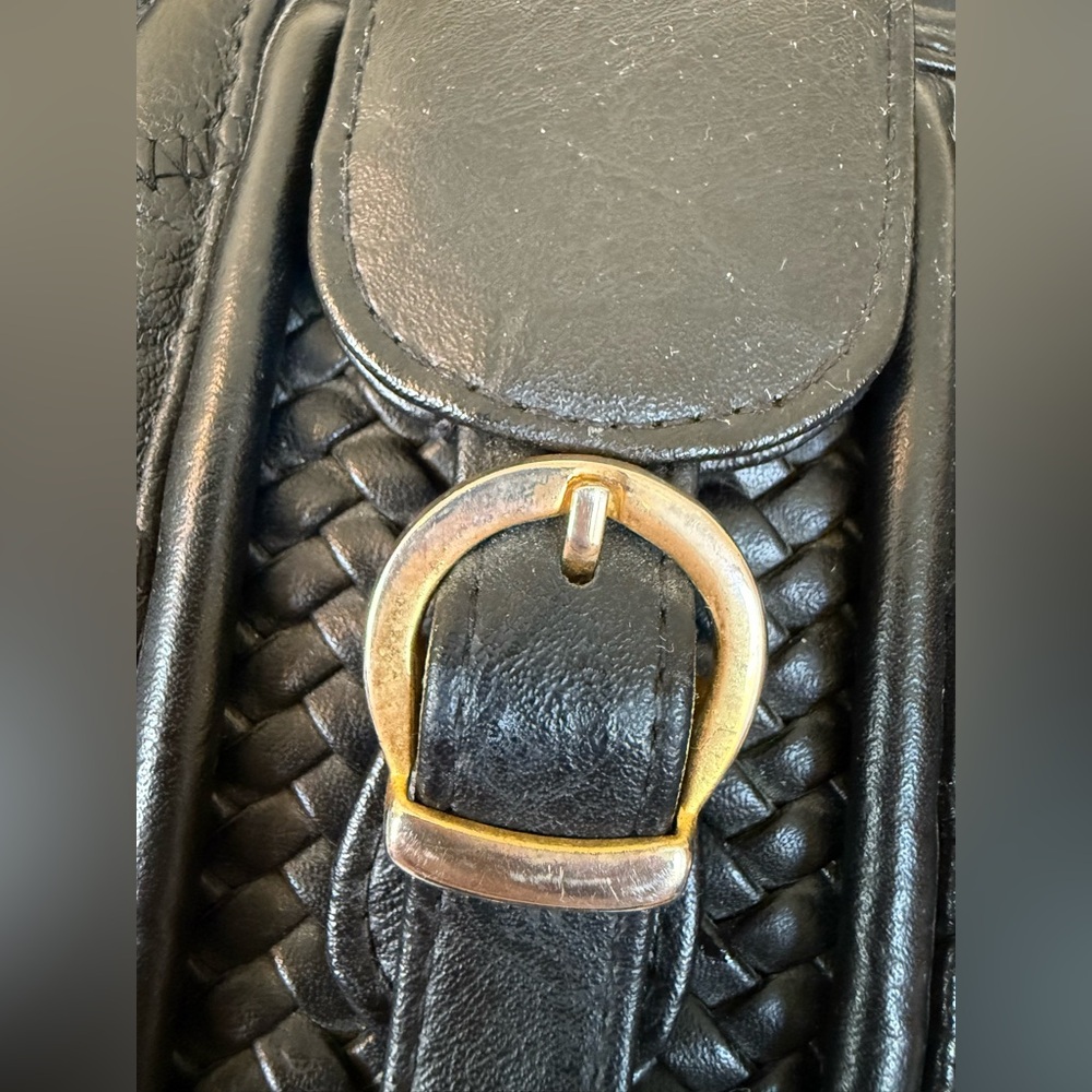 Vtg Ruby Rose Black Patchwork Handbag With Extra … - image 3